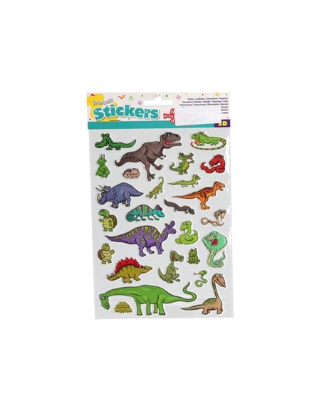 Αυτοκόλλητα 3D δεινόσαυροι Υ21x15εκ.