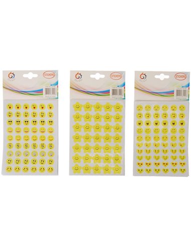 Αυτοκόλλητα "κίτρινες φατσούλες" 10 φύλλα,  21x11,5εκ.