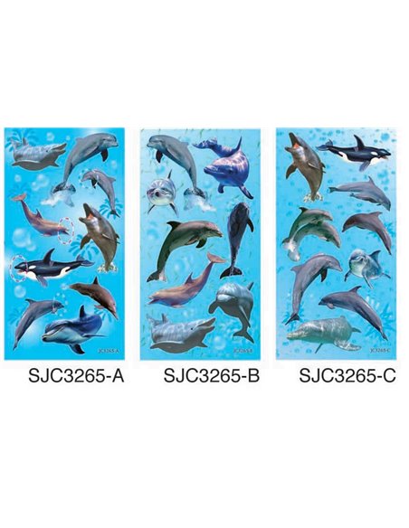 Αυτοκόλλητα "Δελφίνια" κοκτέηλ 3 σχέδια
