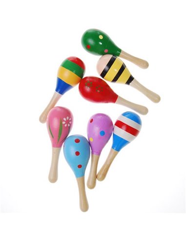 Μαράκες ξύλινες 12εκ. διάφορα σχέδια