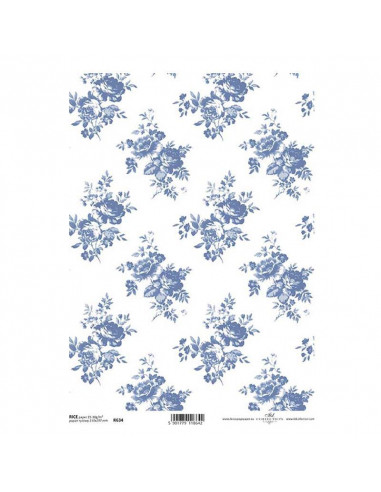 Ριζόχαρτο "blue pattern" 21x29εκ.   (ITD-R634)