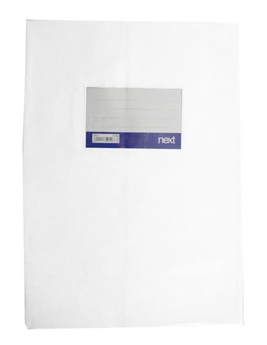 Next κάλυμμα τετραδίων εξηγήσεων λευκό 17x25εκ.