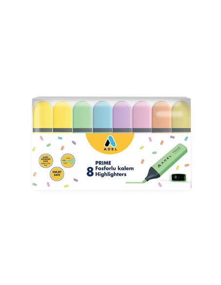 Adel μαρκαδόροι υπογράμμισης σε παστέλ χρώματα 8 τεμάχια