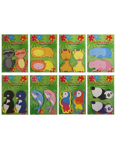 Αυτοκόλλητα χαρτάκια σημειώσεων ζωάκια 8 σχέδια