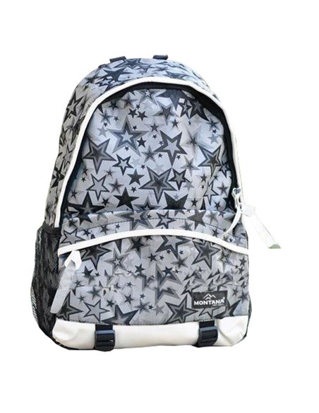 Montana τσάντα πλάτης εφηβική μαύρα αστέρια με 1 θήκη 38x28x13εκ.