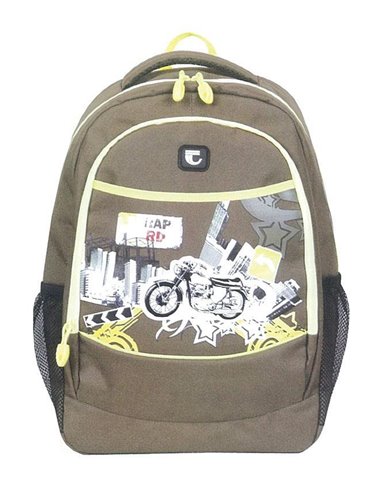 Tiger τσάντα πλάτης εφηβική Cozy καφέ με 2 θήκες 46x30x13εκ.