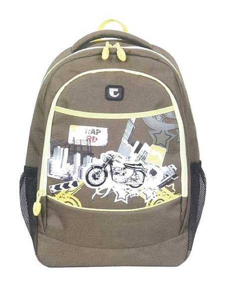 Tiger τσάντα πλάτης εφηβική Cozy καφέ με 2 θήκες 46x30x13εκ.