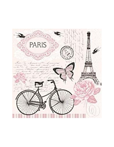 Χαρτοπετσέτες 20τεμ. "Παρίσι-ποδήλατο" 33x33εκ. (SL_OG_036401 )