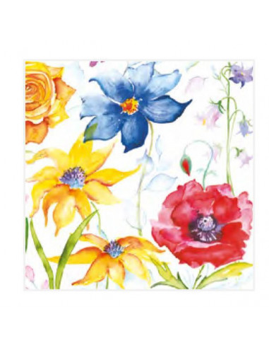 Χαρτοπετσέτες 20τεμ. "χρωματιστά λουλούδια" 33x33εκ. (SLOG 028201)