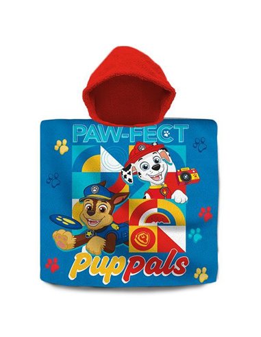 Πετσέτα παιδική θαλάσσης, πόντσο με κουκούλα  "Paw Patrol" 60x60εκ.
