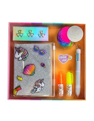 Σετ γραφικής ύλης unicorn 11 τεμ. σε κουτί δώρου Υ3x22×22εκ.