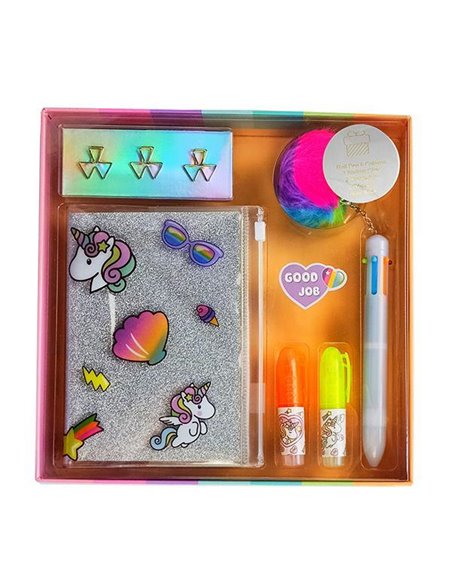 Σετ γραφικής ύλης unicorn 11 τεμ. σε κουτί δώρου Υ3x22×22εκ.