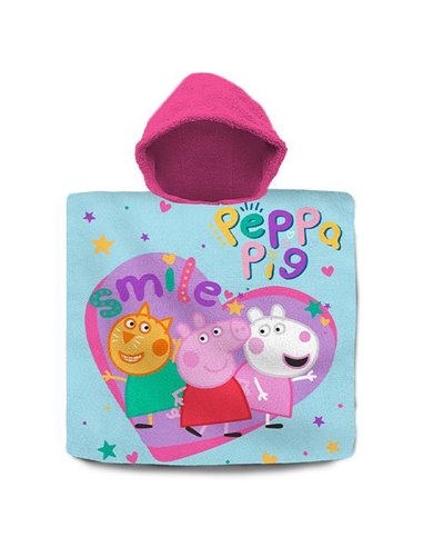 Πετσέτα παιδική θαλάσσης, πόντσο με κουκούλα  "Peppa" 60x60εκ.