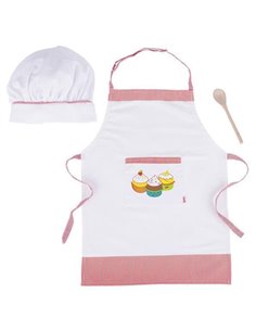 Σετ μαγειρικής για παιδιά, με ποδιά, σκούφο - ξύλινη κουτάλα