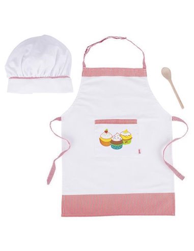 Σετ μαγειρικής για παιδιά, με ποδιά, σκούφο - ξύλινη κουτάλα