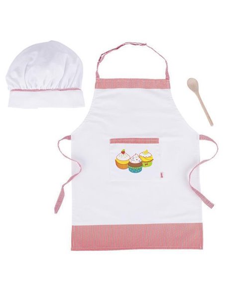 Σετ μαγειρικής για παιδιά, με ποδιά, σκούφο - ξύλινη κουτάλα