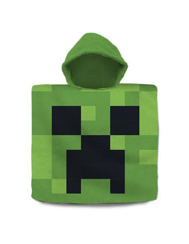 Πετσέτα παιδική θαλάσσης, πόντσο με κουκούλα  "Minecraft" 60x60εκ.