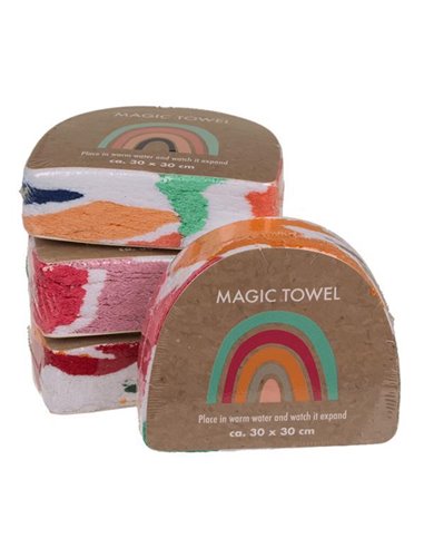 Πετσέτα μαγική "Rainbow" ( συσκ. 4,8x6εκ.)  30x30εκ.