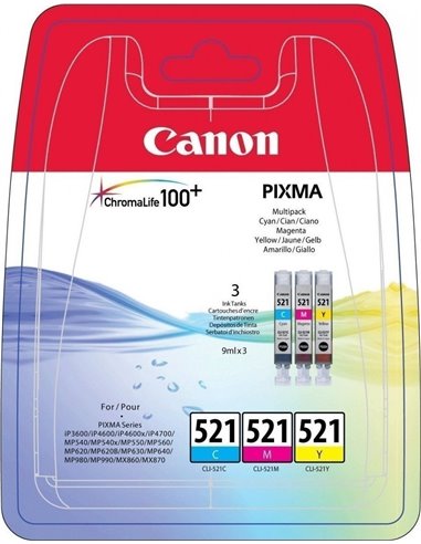 Ink Canon CLI-521 Value Pack (Cyan Magenta Yellow)