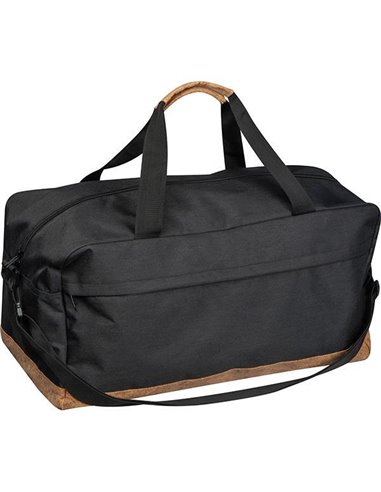 Σάκος ταξιδιού μαύρος, από ανακυκλωμένο πολυεστέρα και φελλό Υ26x50x25εκ.