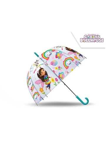 Ομπρέλα διάφανη "Το Κουκλόσπιτο της Γκάμπι" Ø46εκ.