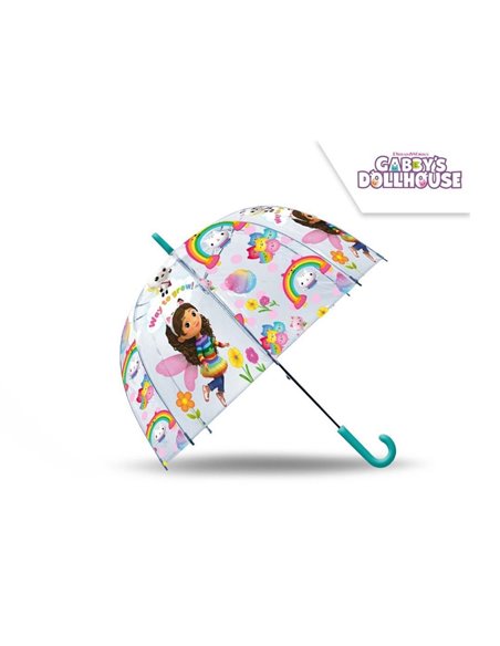 Ομπρέλα διάφανη "Το Κουκλόσπιτο της Γκάμπι" Ø46εκ.