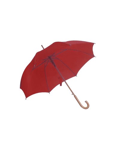 Ομπρέλα αυτόματη κόκκινη ξύλινη λαβή Ø105εκ.