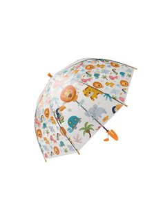 Oμπρέλα παιδική διάφανη με ζωάκια Ø75εκ.