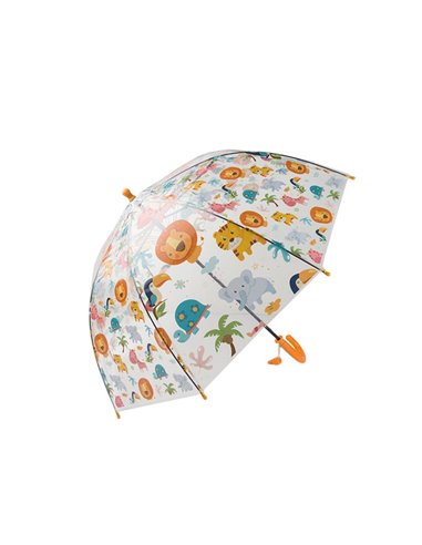 Oμπρέλα παιδική διάφανη με ζωάκια Ø75εκ.