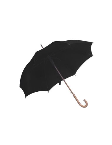 Ομπρέλα αυτόματη μαύρη ξύλινη λαβή Ø105εκ.