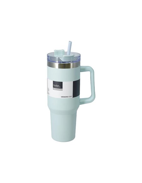 Θερμός ποτήρι 1200ml μέντα ανοξείδωτο με καλαμάκι