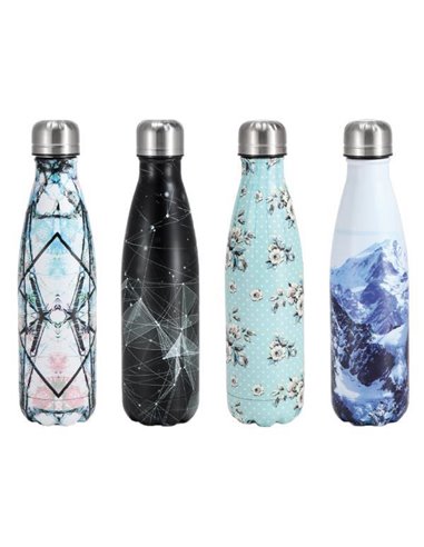 Θερμός  - μπουκάλι Printed με διπλά τοιχώματα 500ml σε 4 σχέδια