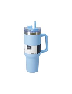 Θερμός ποτήρι 1200ml μπλε ανοξείδωτο με καλαμάκι