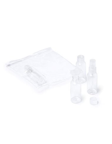 Σετ μπουκάλια ταξιδίου σε τσαντάκι από PVC 19x19εκ.