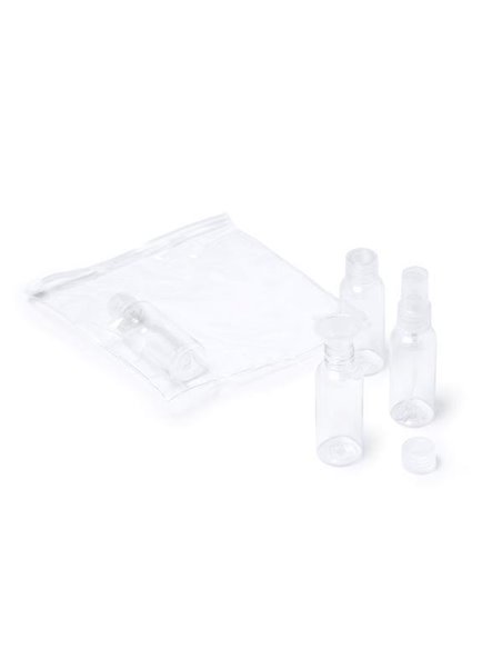 Σετ μπουκάλια ταξιδίου σε τσαντάκι από PVC 19x19εκ.