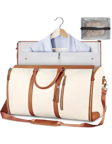 Σακ βουαγιάζ δερματίνη μπεζ Υ31,75x52,07x25,4εκ