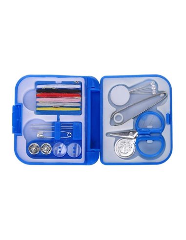 Σετ ραπτικής ταξιδιού πλαστικό μπλε κουτί 15 τεμάχια Υ21x10,5x1,5εκ.