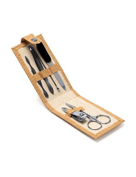 Σετ εργαλείων μανικιούρ σε θήκη από φελλό 6x11x2εκ