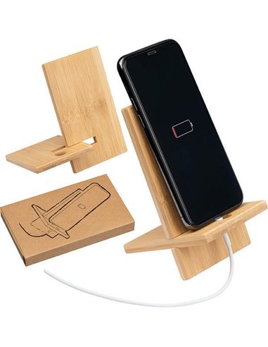 Βάση στήριξης κινητού από μπαμπού Υ13x8x6,5 εκ.
