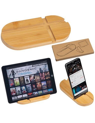 Βάση στήριξης κινητού και τάμπλετ από μπαμπού 17x7,3x1,2εκ.