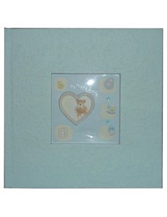 Φώτο άλμπουμ ανοιχτό μπλε "καρδιά" για 120 φωτογρ. 27x27εκ.
