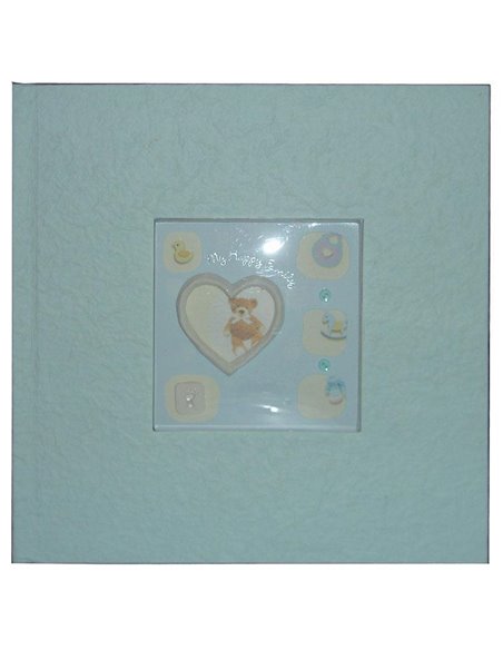 Φώτο άλμπουμ ανοιχτό μπλε "καρδιά" για 120 φωτογρ. 27x27εκ.