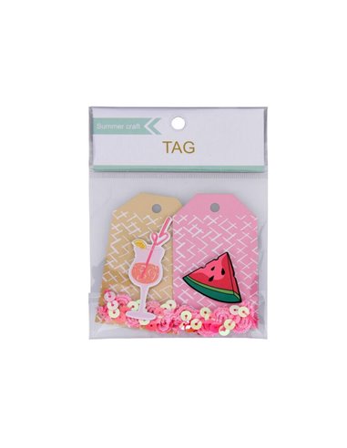 Ετικέτες δώρου lemonade-watermelon 7,4x4,5x0,1εκ.