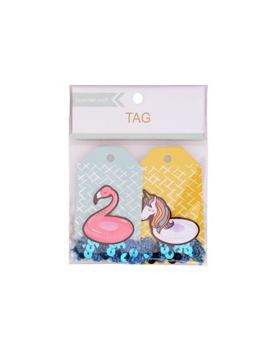 Ετικέτες δώρου unicorn-flamingo 7,4x4,5x0,1εκ.