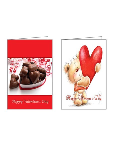 Ευχετήριες κάρτες Αγ.Βαλεντίνου 7x10,5εκ, 2 σχέδια κοκτέηλ