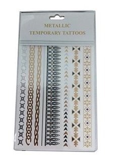 Μεταλλικά τατουάζ "αλυσίδες India" 20x15εκ.