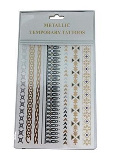 Μεταλλικά τατουάζ "αλυσίδες India" 20x15εκ.
