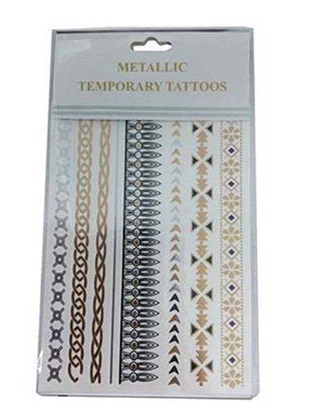 Μεταλλικά τατουάζ "αλυσίδες India" 20x15εκ.