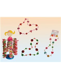 Ξύλινα κολιέ παιδικά κοκτέηλ 3 χρώματα