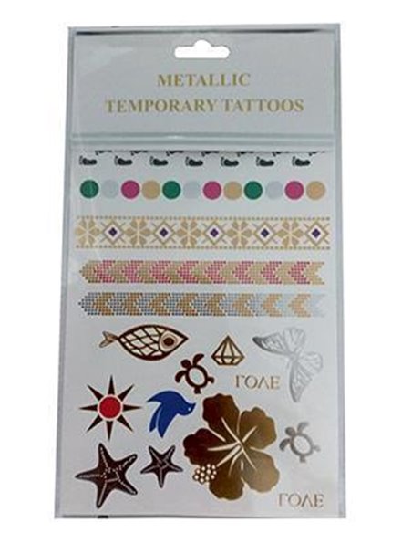 Μεταλλικά τατουάζ "λουλούδι" 20x15εκ.